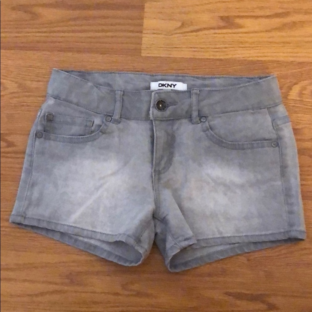 Gray denim shorts